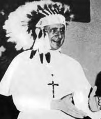 Paul VI wearing a warbonnet